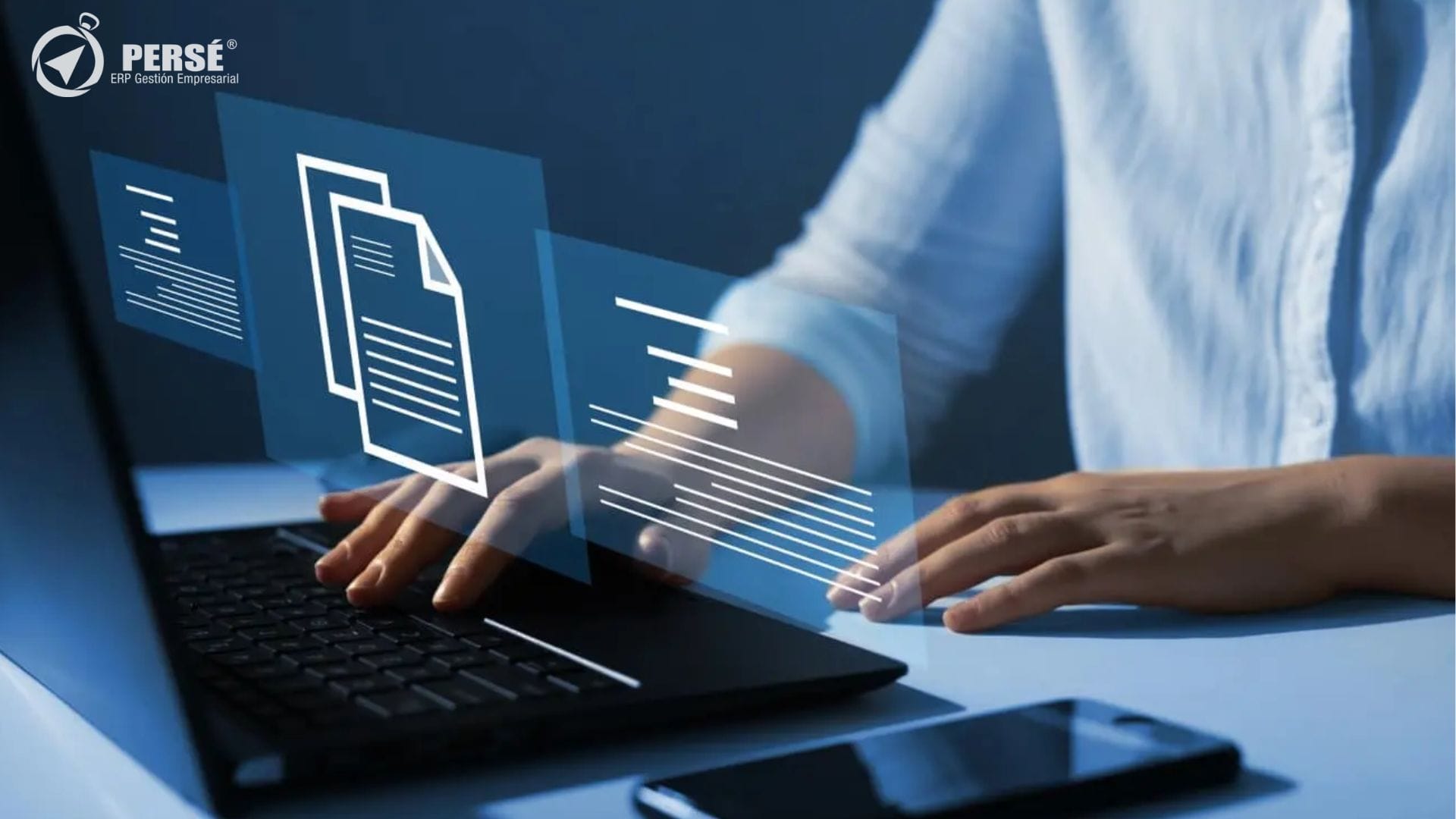 Presentacion de Negocios de Perfil de Empresa Tecnologico Abstracto Azul Marino Blanco 1